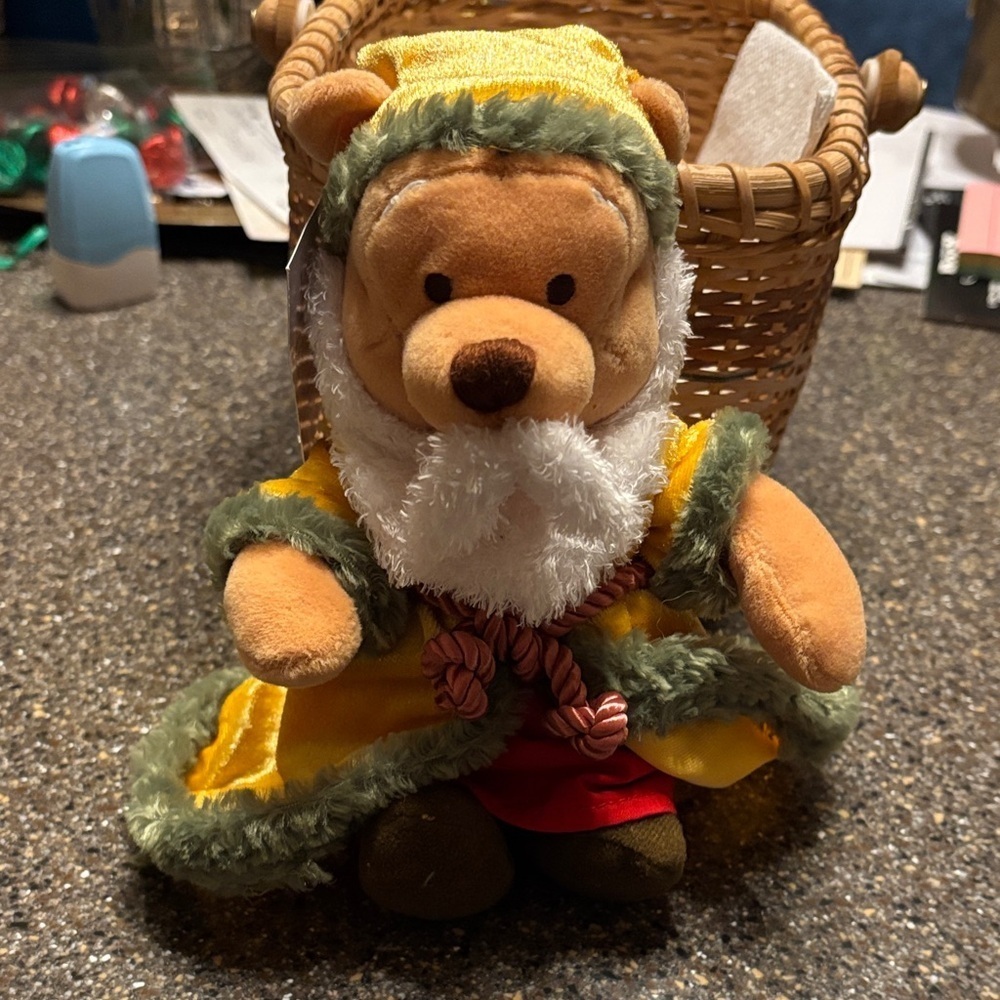 Disney Plush Bear in Yellow and Green Outfit